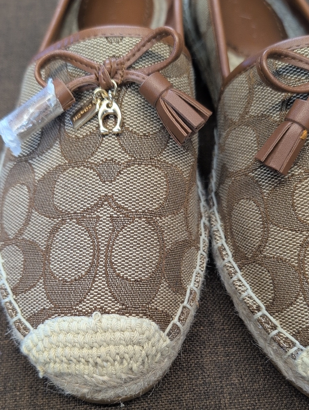 Like New No Box Coach Carson Espadrilles Women's Logo Slip On Shoes 7.5 - Picture 4 of 12